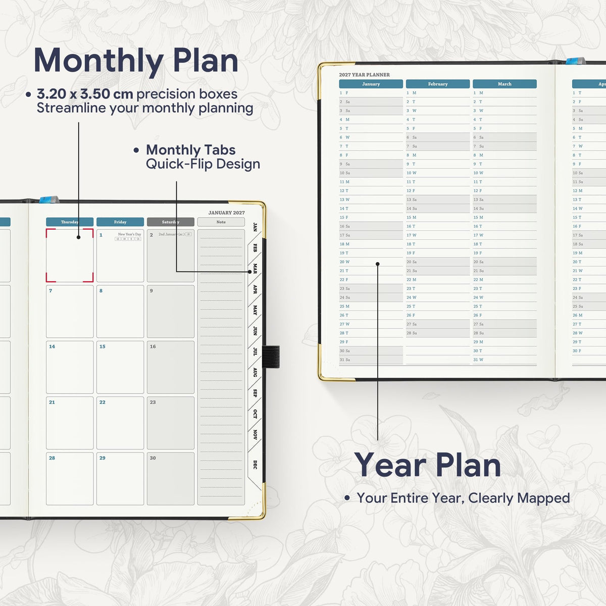 2027 Weekly Diary – Colour & Layout Options