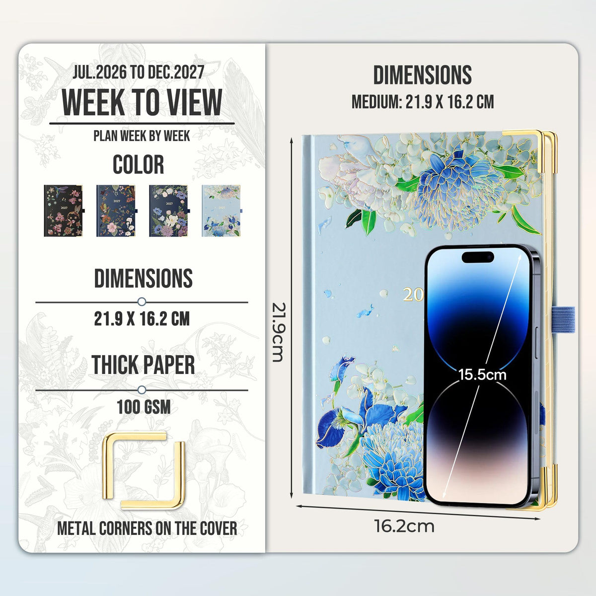 2027 Weekly Diary – Colour & Layout Options