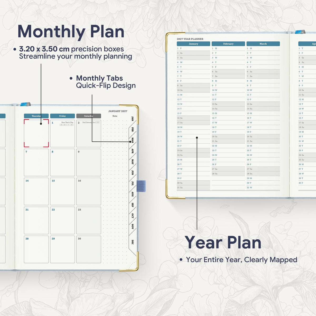 2027 Weekly Diary – Colour & Layout Options