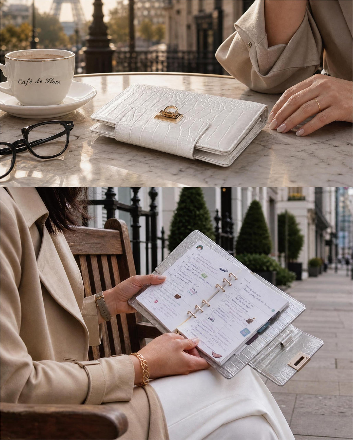 A5-Ringbuch mit Krokoprägung