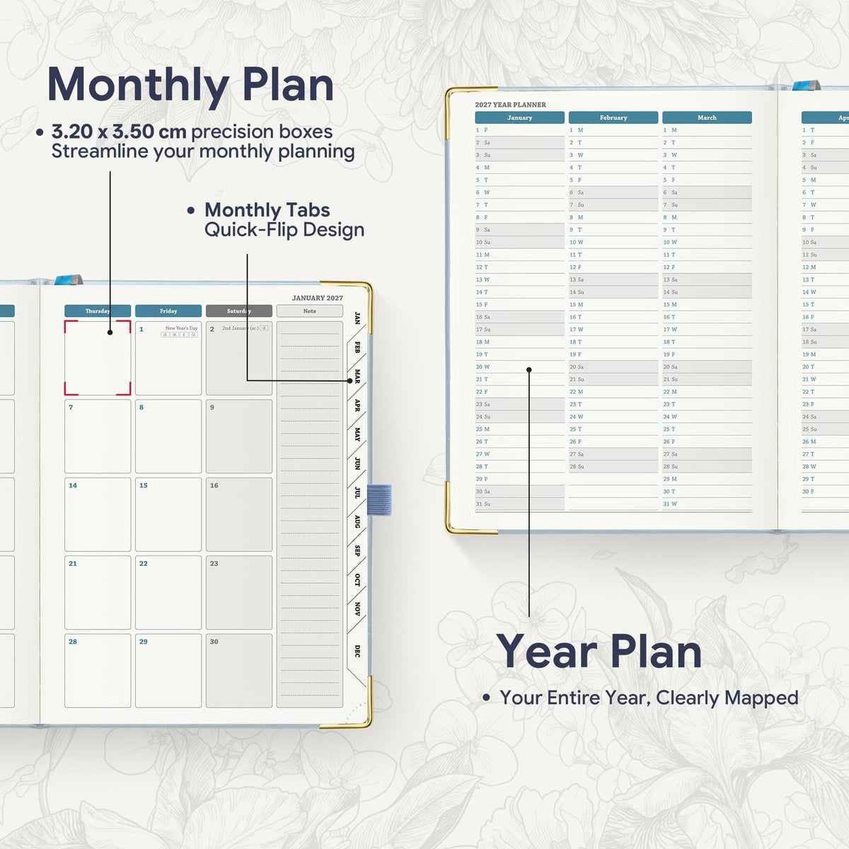 2027 Weekly Diary – Colour & Layout Options