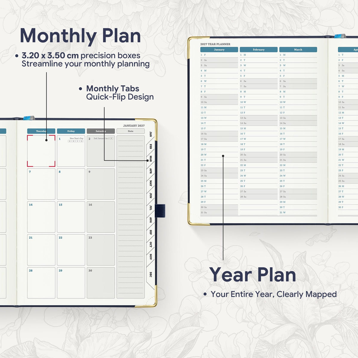 2027 Weekly Diary – Colour & Layout Options