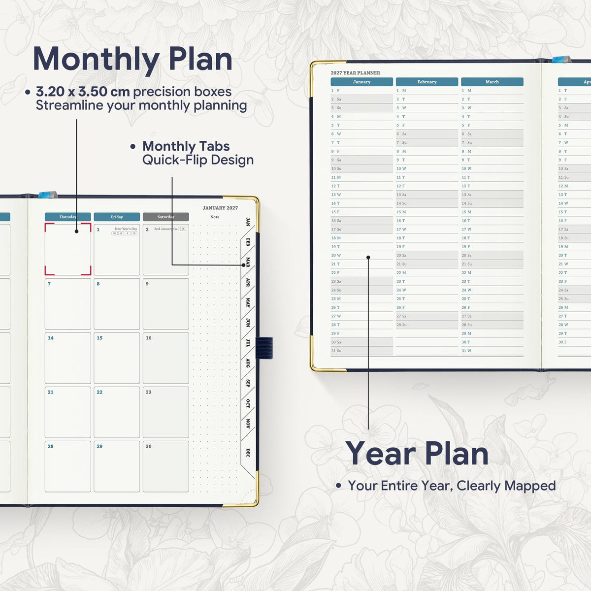 2027 Weekly Diary – Colour & Layout Options
