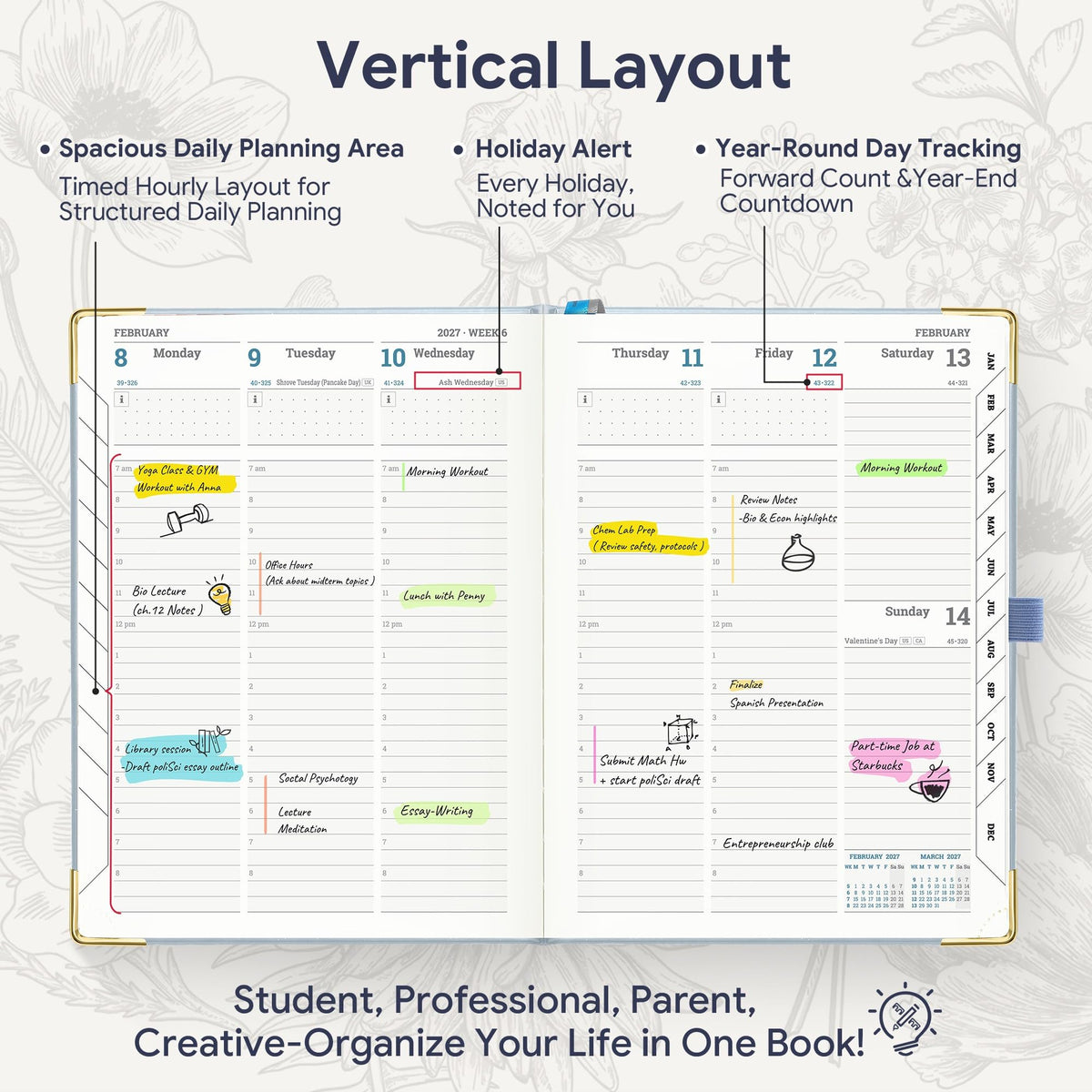 2027 Weekly Diary – Colour & Layout Options