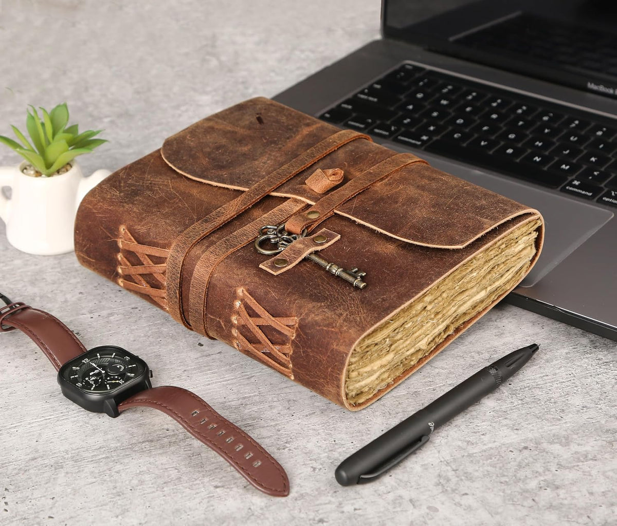 Vintage Key Leather Journal