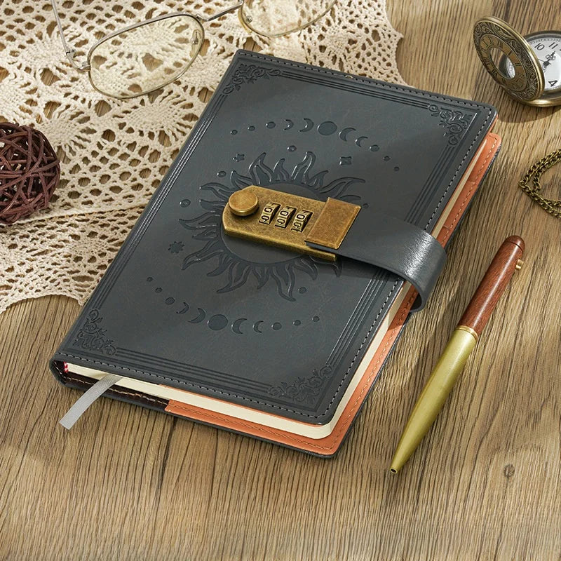 Abschließbares Notizbuch aus Leder, A5