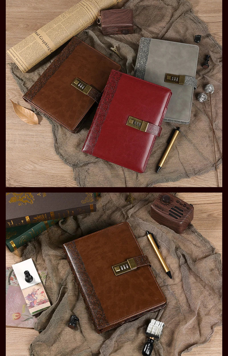 Notizbuch mit Retro-Schloss