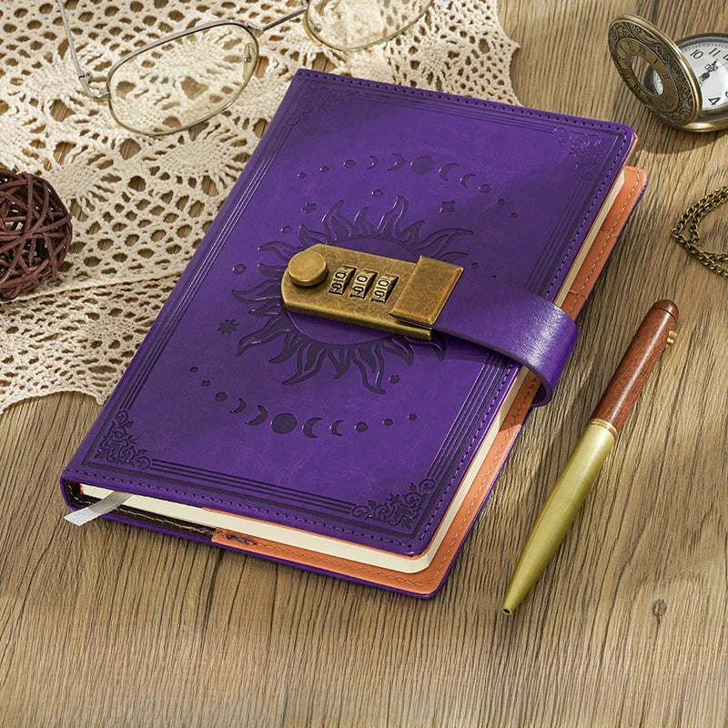 Abschließbares Notizbuch aus Leder, A5