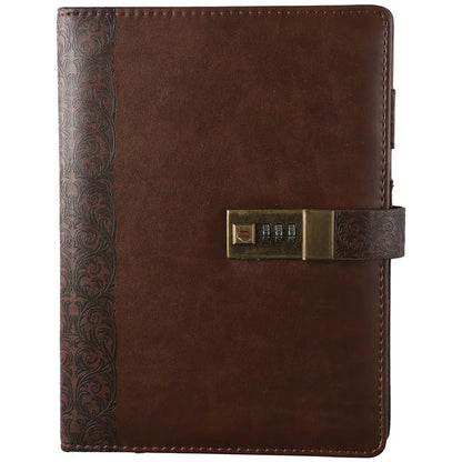 Brown Lockable Ring Journal
