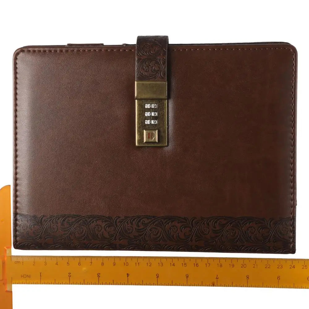 Brown Lockable Ring Journal